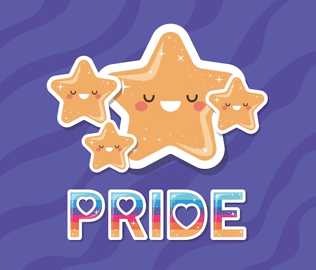 Lgtbi pride and kawaii star