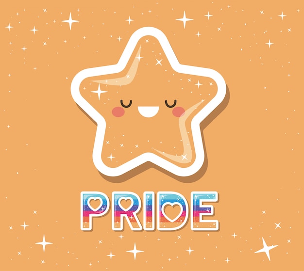 Lgtbi pride and kawaii star