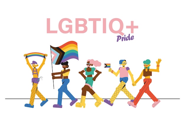 LGTBQ trots maart parade illustratie