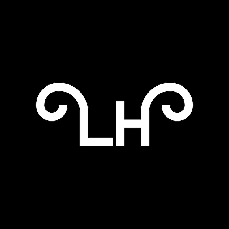 वेक्टर lh letter logo design initial letters lh logo icon abstract letter lh minimal logo design template l h letter design vector with black colors lh logo