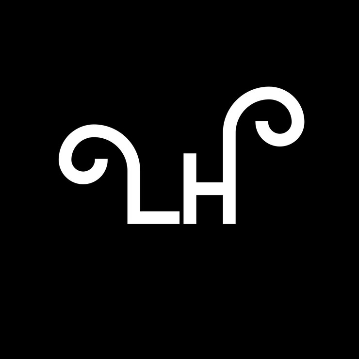 वेक्टर lh letter logo design initial letters lh logo icon abstract letter lh minimal logo design template l h letter design vector with black colors lh logo