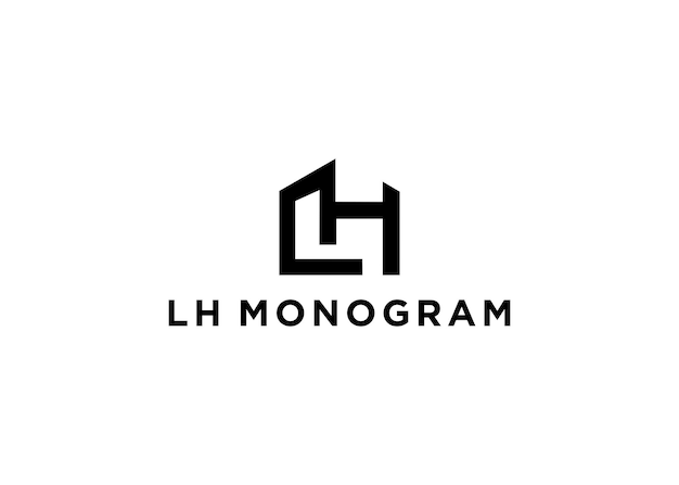 Lh monogramma logo design illustrazione vettoriale