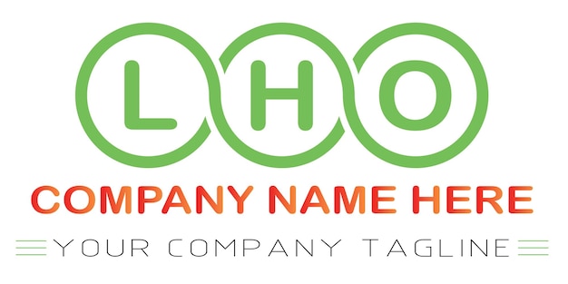 Vettore design del logo della lettera lho