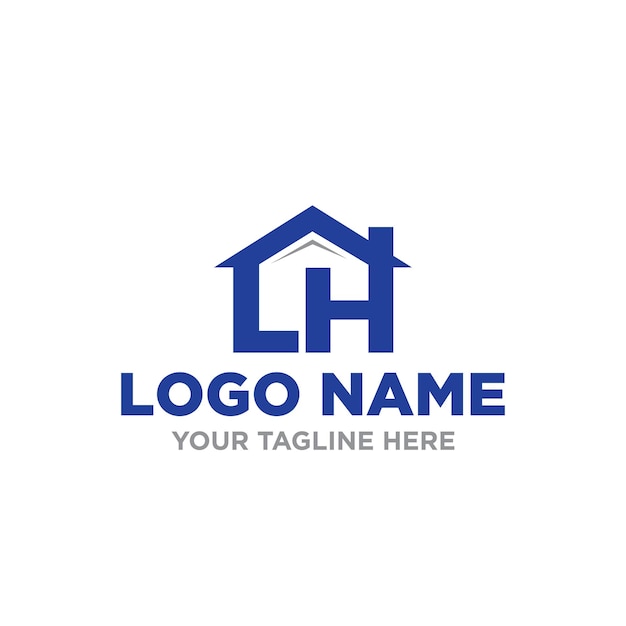 Lh real estateandpropertylogodesignvector