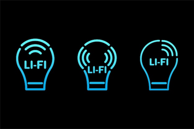 Li fi lamp Internet network concept lai fi lamp neon blue Vector illustration Stock image