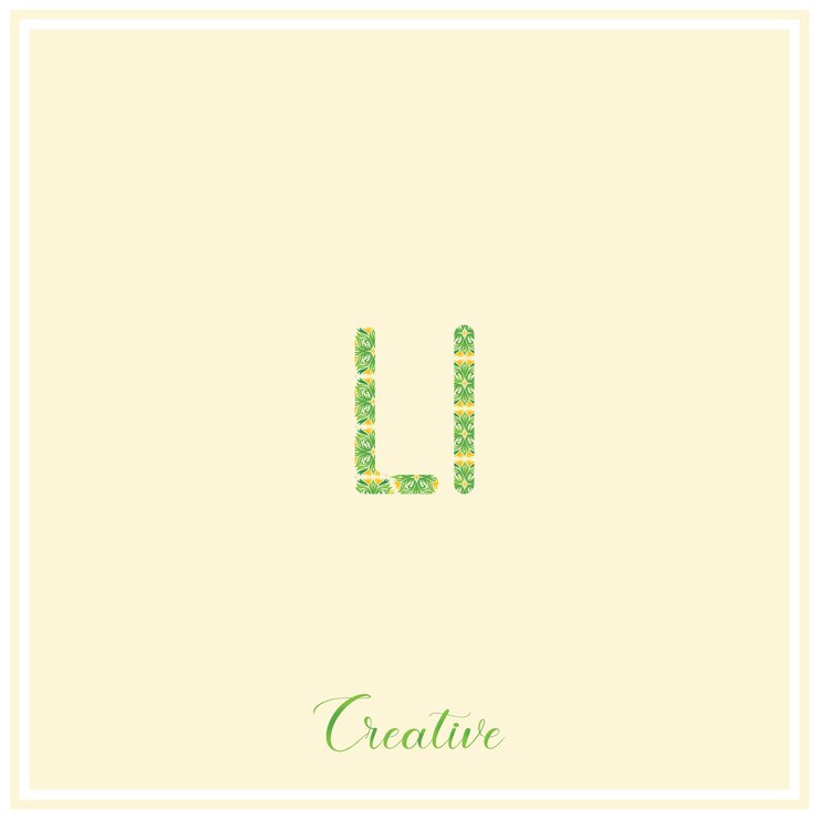 Vector li natural green logo latter logo design vector illustration creative logo minimal logo monogram