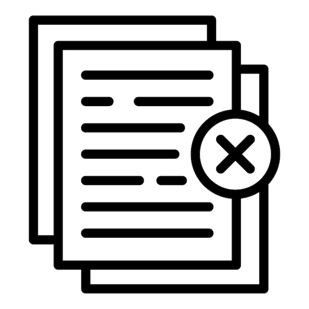 責任文書のアイコン 白い背景に分離された Web デザインの責任文書のベクトルのアイコンを概要します。