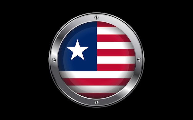 Liberia Flag in 3D Vector