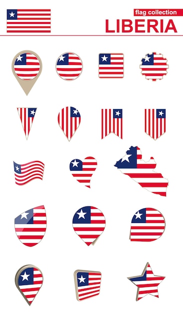 Liberia Flag Collection Grote set voor ontwerp