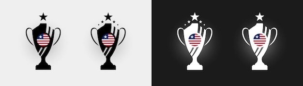 Liberia flag trophy vector illustration