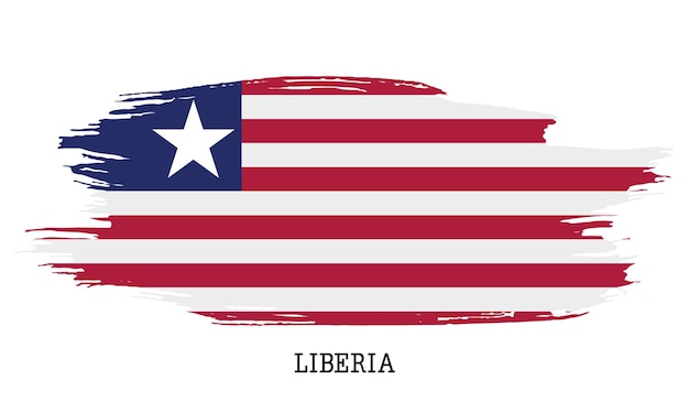 Liberia flag vector grunge paint stroke