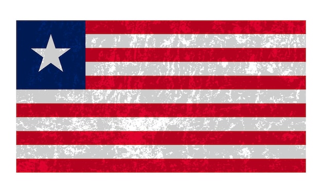 Liberia grunge flag official colors and proportion Vector illustration