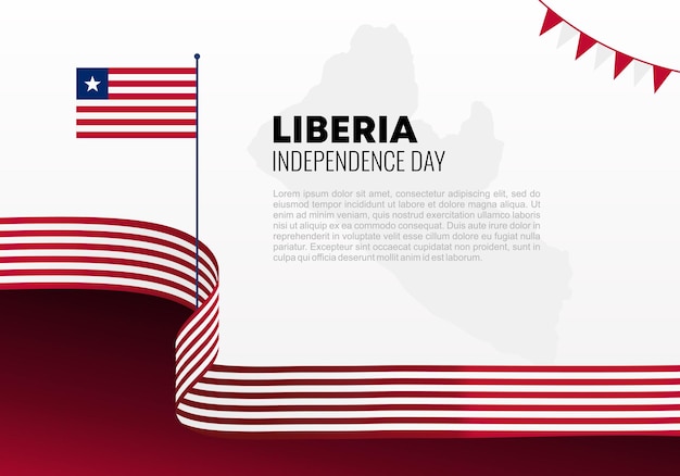 Manifesto del banner di sfondo del giorno dell'indipendenza della liberia per la celebrazione nazionale il 26 luglio