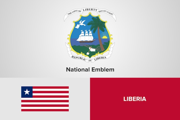 Liberia National Emblem Flag Template