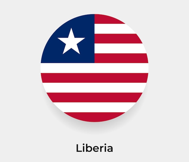 Liberia vlag zeepbel cirkel ronde vorm pictogram vectorillustratie