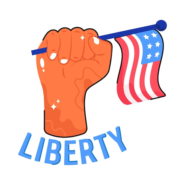 Vector liberty doodle vector outline icon eps 10 file