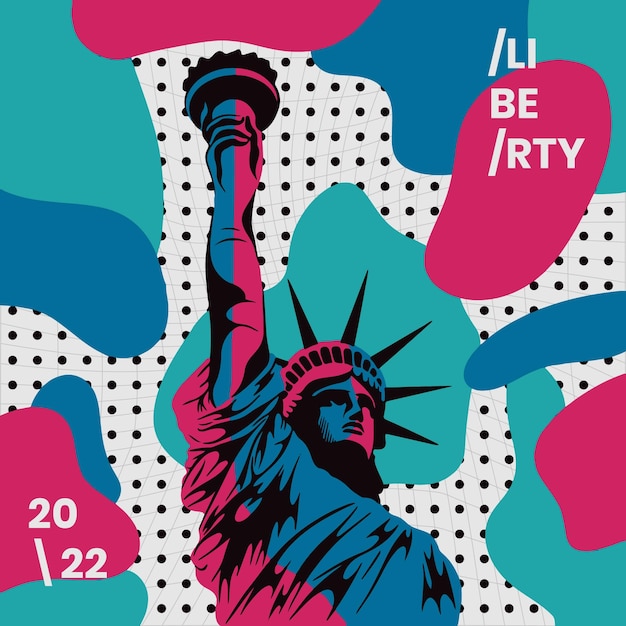 Liberty pop art moderno disegno vettoriale