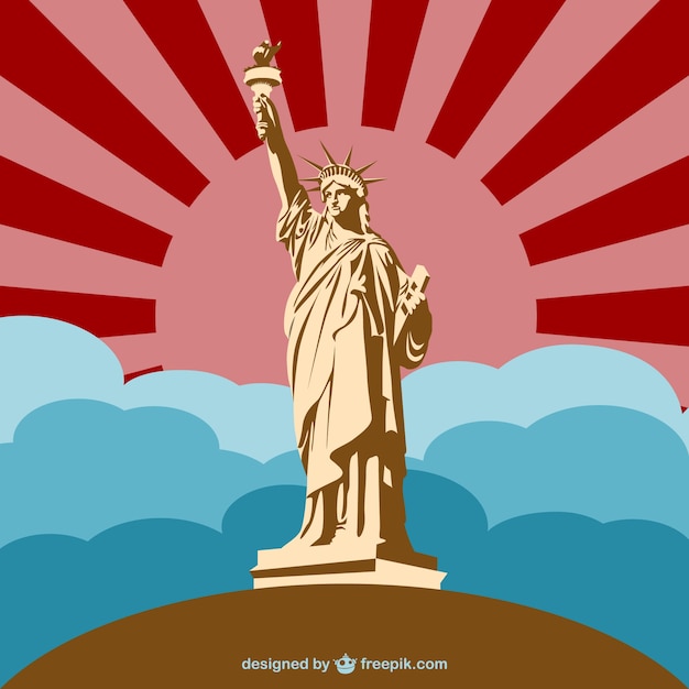 Liberty statue monument vector