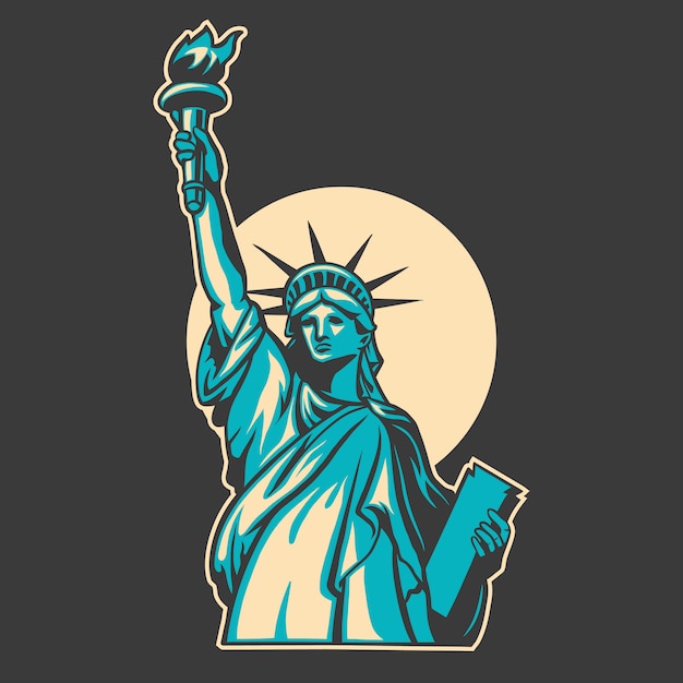 Liberty vector illustration design on dark