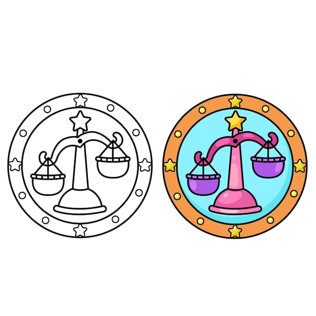 Libra sign zodiac vector illustration