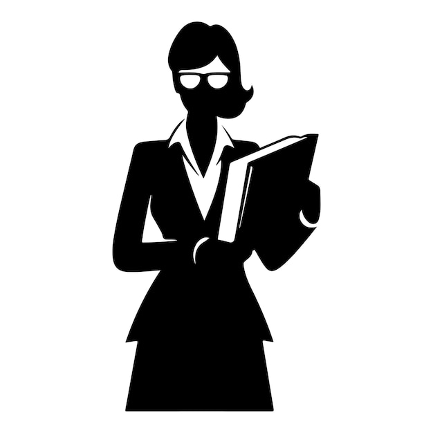 librarian with book silhouette clipart Stock Illustrations