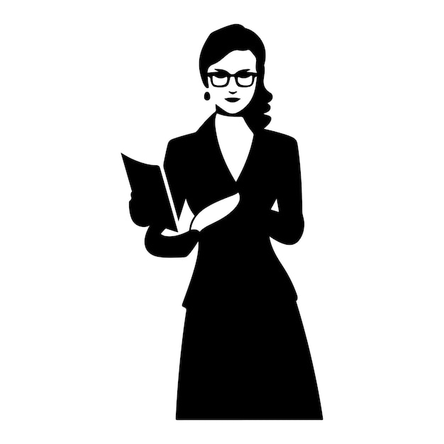 librarian with book silhouette clipart Stock Illustrations