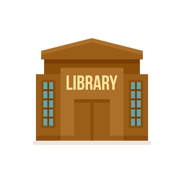 Library building icon Flat illustration of library building vector icon for web design