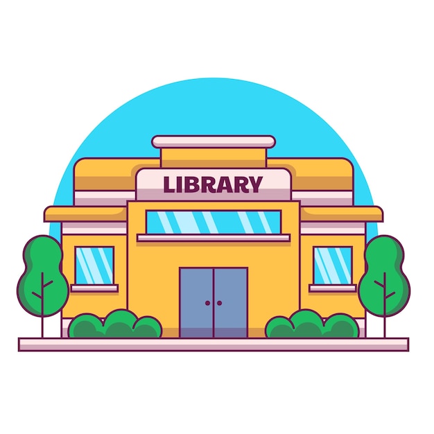 Library Building Illustration