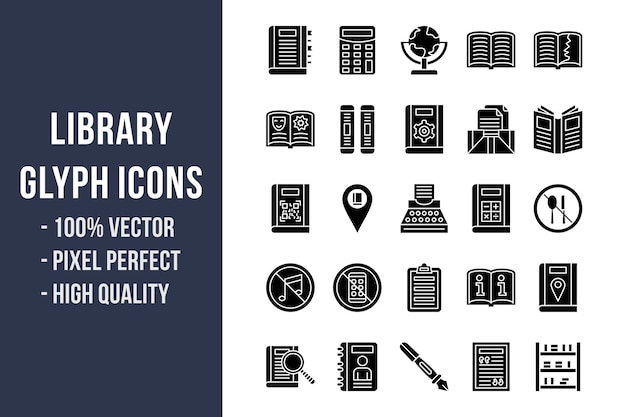 Library Glyph Icons