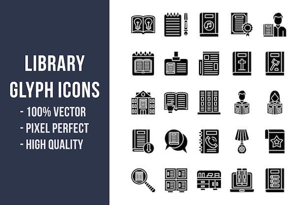 Library Glyph Icons