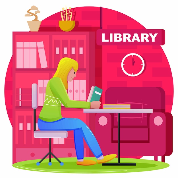 Vector library lady