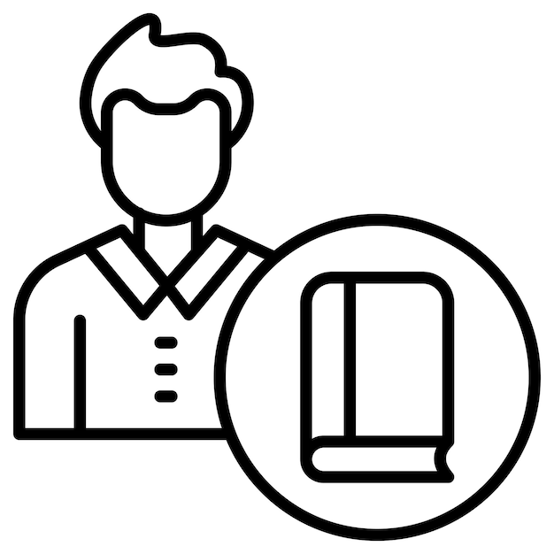 Library Man Vector Illustration