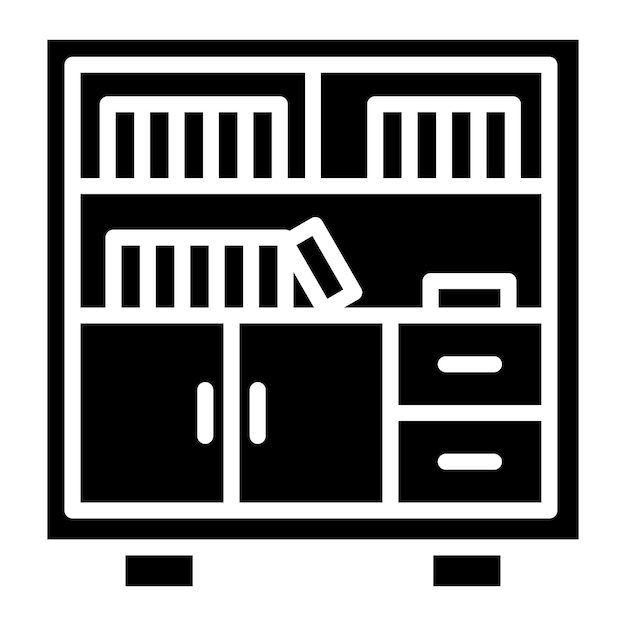 Vector library shelves icon style