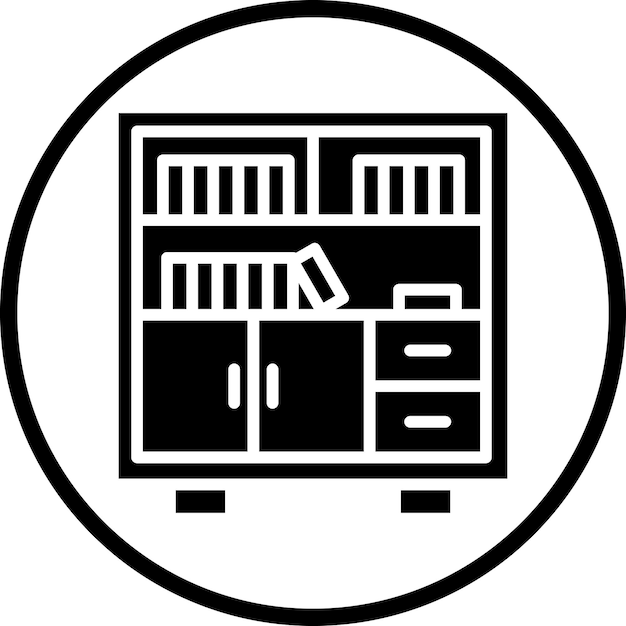 図書館の棚のアイコンスタイル