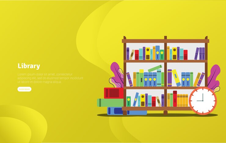 Vector library university illustration banner