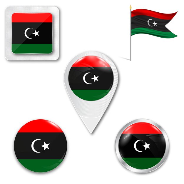 Vector libya august 2011 new flag after vector image