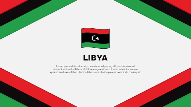 Libya Flag Abstract Background Design Template Libya Independence Day Banner Cartoon Vector Illustration Libya Illustration
