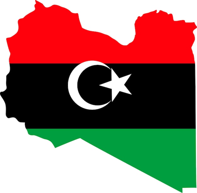 Libya map with flag african cartography