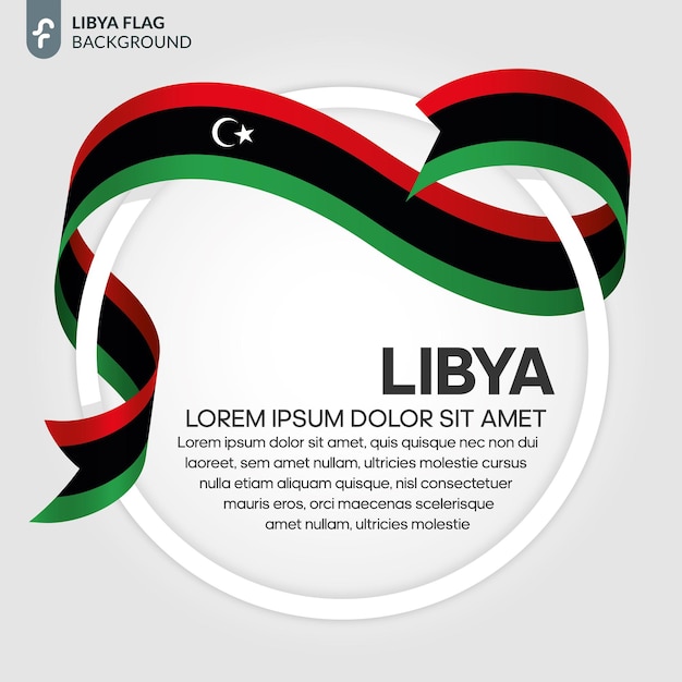 Libya ribbon flag vector illustration on a white background