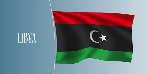 Vector libya waving flag