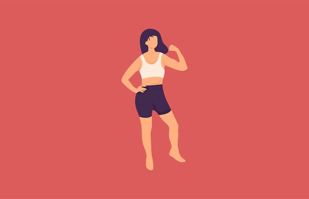 Lichaamsdoel Vrouw Gym Vectorillustratie