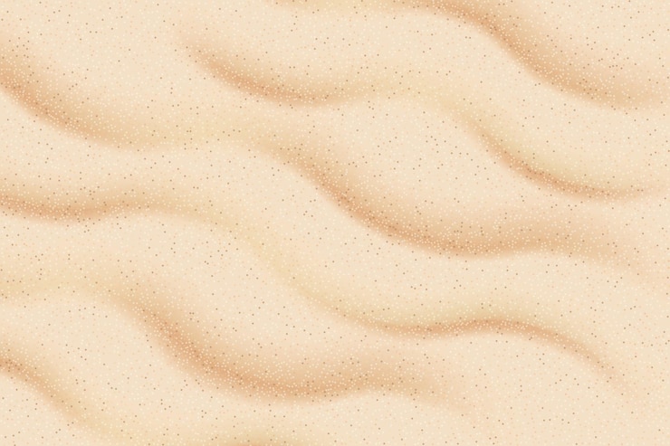Vector licht beige zee zand textuur, zandstrand getextureerde achtergrond bovenaanzicht
