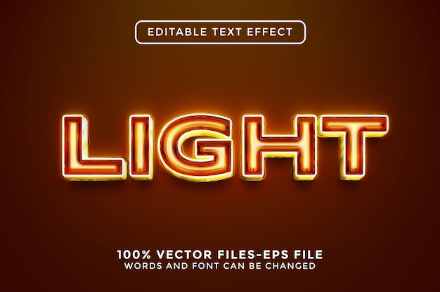 Licht bewerkbaar teksteffect