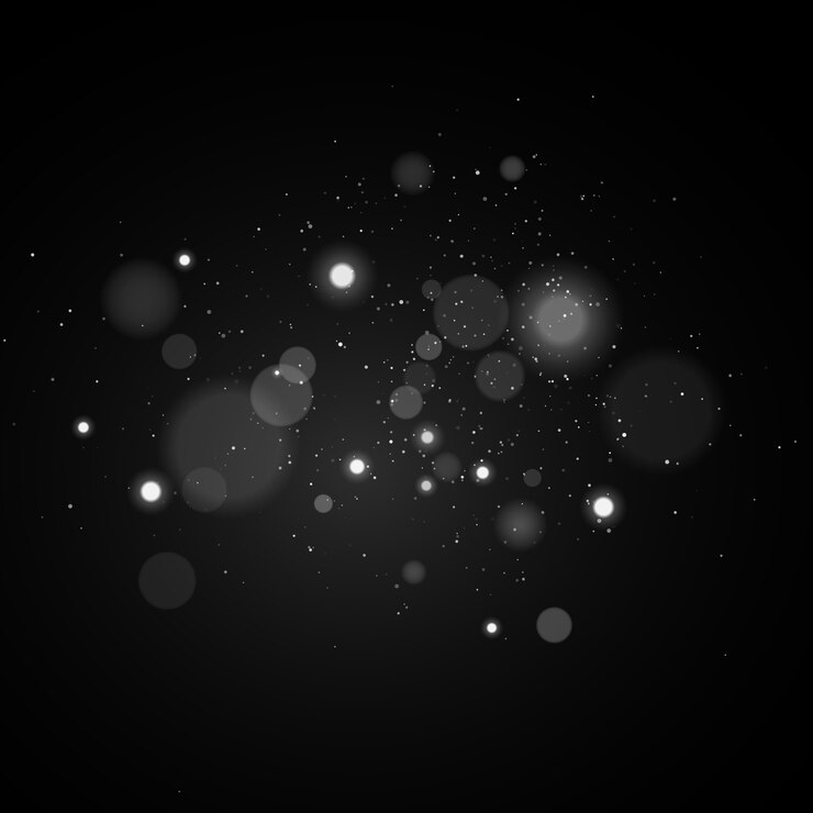 Vector licht bokeh op. schittert met gloeiende deeltjes. wit lichteffect.