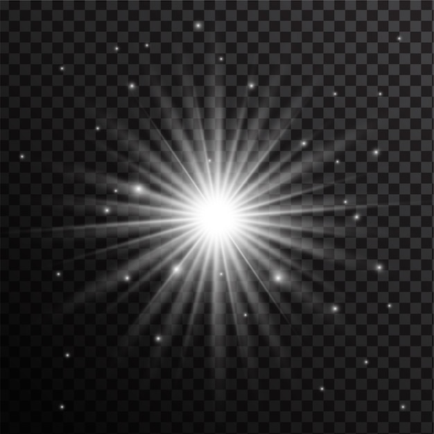 Vector licht-effect flare of glitter zon flash vonk of ster