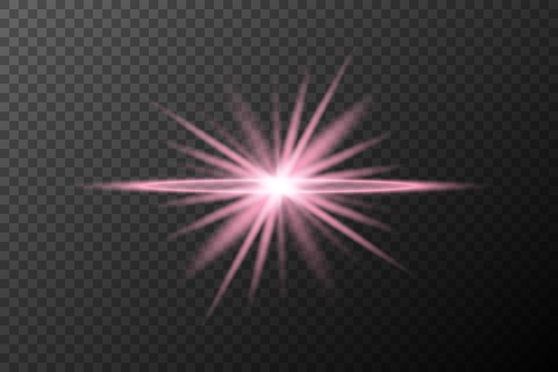 licht effect roze geïsoleerde flare explosie glanzende stof lijn zonneflare ster vonk neon licht vakantie festival vector element