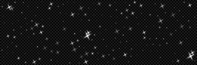 Vector licht glitter effect met sterren op doorzichtige achtergrond als een png schitteren en glinsterende witte gloed