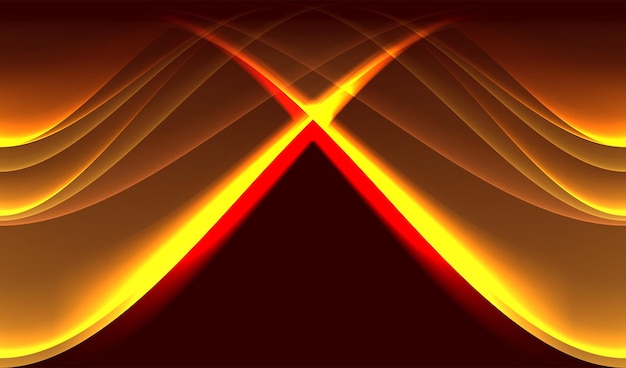 Licht goud branden hete energie abstracte rode vlam donkere gloed effect lagen heldere gouden achtergrond