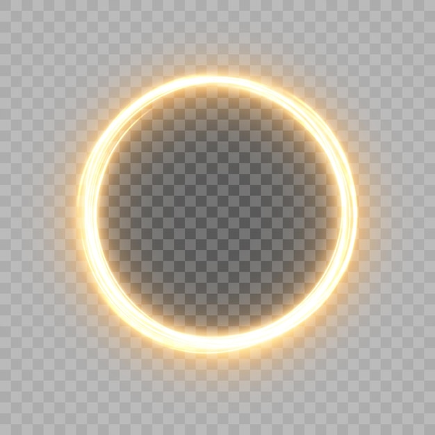 Licht neon gloeiende ring. Helder gloeiend neonframe gemaakt van fel gloeiende stralen. vector-png