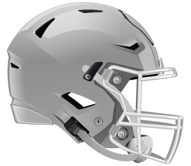 Vector lichte grijze moderne realistische helm voor american football